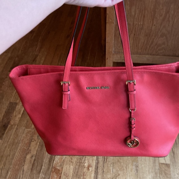 MICHAEL KORS BEAUTIFUL LARGE CANVAS TOTE SHOULDERBAG MK  burnt orange  COLOR - Picture 12 of 14